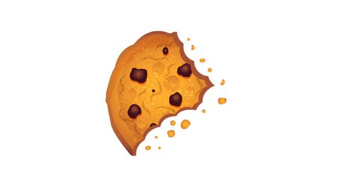 Bitten chip cookie animated. Cookie eat stage