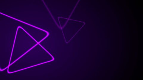 Purple retro neon shiny triangles motion background. Video animation Ultra HD 4K 3840x2160