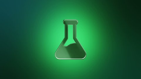 3D Animation rotation of symbol of science, ufology, chemical, biology, physics and inventory for science from glass. Animation of seamless loop.