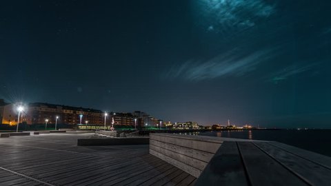Time lapse of Scandinavian coast at night