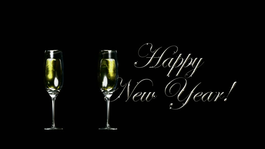 Happy New Years with wine glasses HD1080