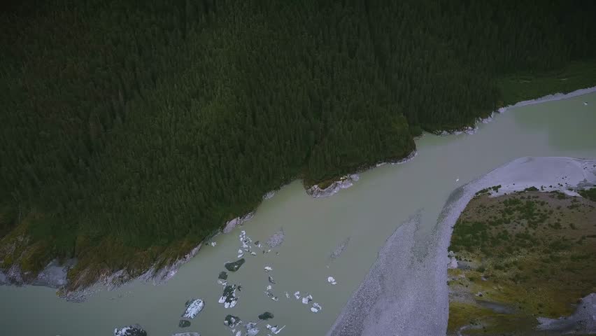 Silty Glacial River near Baird Glacier in Petersburg Alaska.