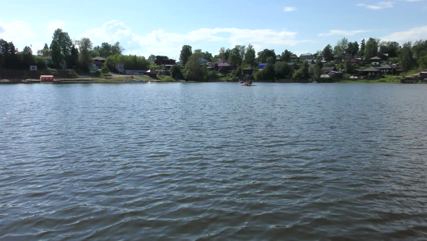 People on the pedal boat. Water recreation
