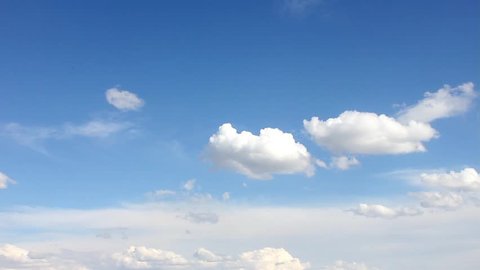 Towering Cumulus Cloud Billows Time Lapse, Timelapse rolling clouds, White Cloudscape & Blue Sky, Flight over, day, Loop of white clouds over blue sky. FHD.