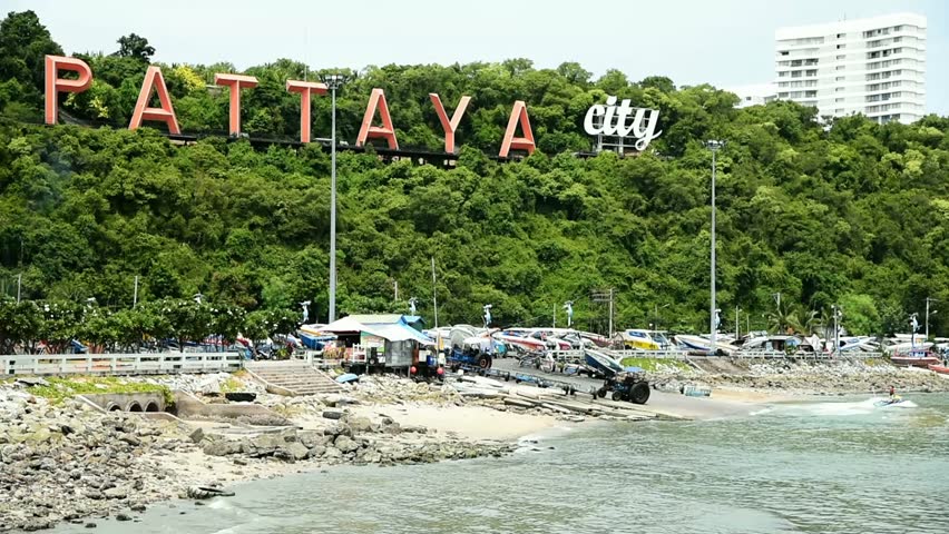 Bali Hai pier and the core of the Pattaya city, Chonburi, Thailand