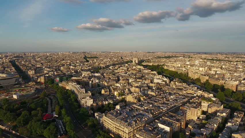Paris Skyline Aerial View 