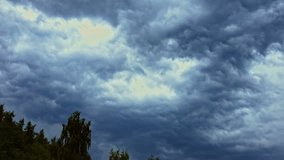 very bad weather - time lapse of dramatic cinematic sky with dark clouds coming over and bring a huge storm
