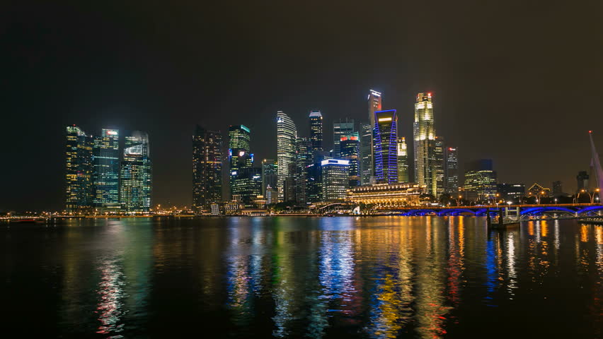 Timelapse - Singapore Marina Bay City Skyline