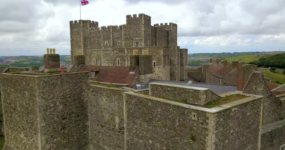 Aerial View of Dover Castle Stock Footage Video (100% Royalty-free ...