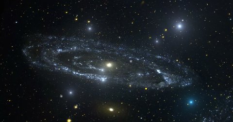 Andromeda Galaxy Twirling in the Universe Through the Stars, 4K some elements furnished by NASA images