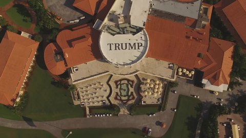 Miami - 10.05.2017: Miami, Doral, aerial drone footage of Trump club house, 4k