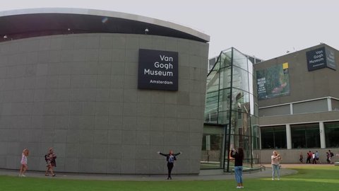 Van Gogh Museum in Amsterdam at Museums Square - AMSTERDAM / NETHERLANDS - JULY 20, 2017