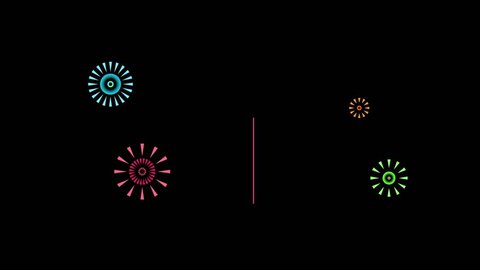 Colorful of firework animation for celebrate on black screen background.