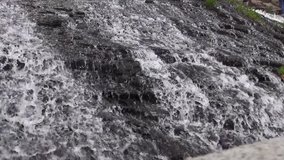 Republic of Armenia. Jermuk waterfall and stones. Video full hd.