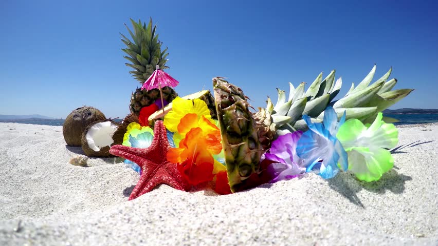 Tropical fruits on the beach | Shutterstock HD Video #29266297