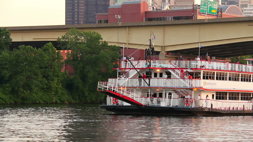 PITTSBURGH, PA - CIRCA JULY 2010: Sightseers onboard the Gateway Clipper ship on