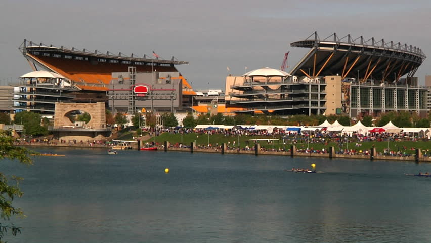 PITTSBURGH, PA - CIRCA OCTOBER 2009: Crew team members prepare and race in the