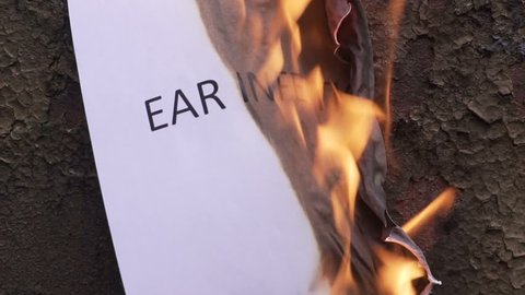 flaming word ear infection