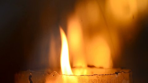 Golden light of candle flame in Chinese Vegetarian Festival Stock Video