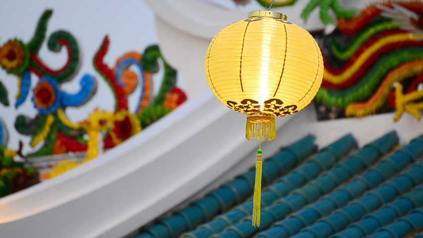 Old lamp in public Chinese temple