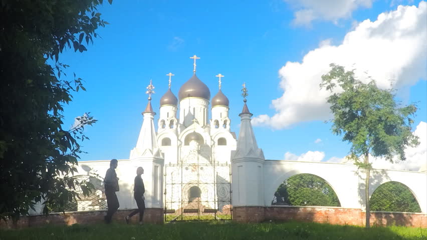 Temple In city Park In Summer Timelapse