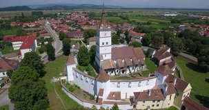 Harman Saxon Fortified Church in Transylvania. Aerial video with a 4K drone