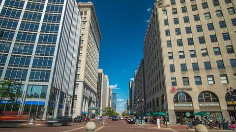 Indianapolis time lapse of traffic downtown 4K 1080P - time lapse of traffic and people in indianapolis indiana