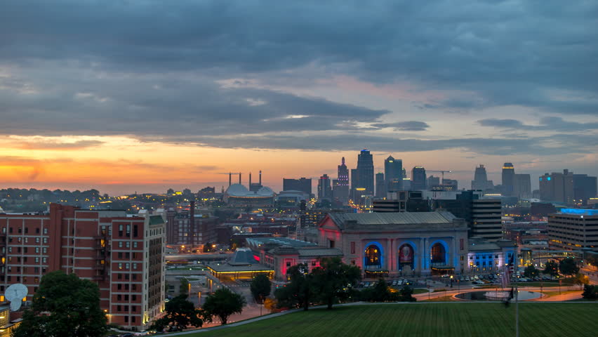Beautiful Kansas City Sunset 4th of July 4K 1080p - Time lapse of 4th of July fireworks and sunset in Kansas City Missouri