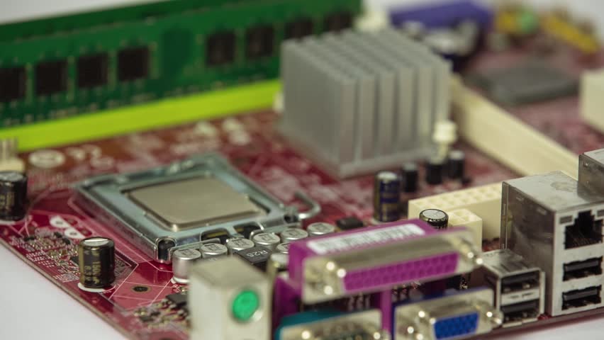computer plate with expansion cards in motion
