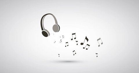 Musical Notes Flying Headphones Black White Stock Footage Video (100%  Royalty-free) 29374333 | Shutterstock