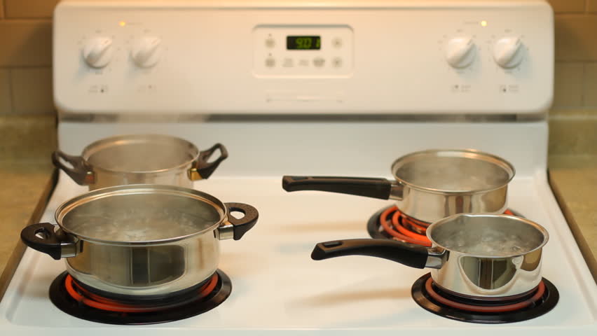 Four Pots Full Of Boiling Stock Footage Video 100 Royalty Free 2937652 Shutterstock