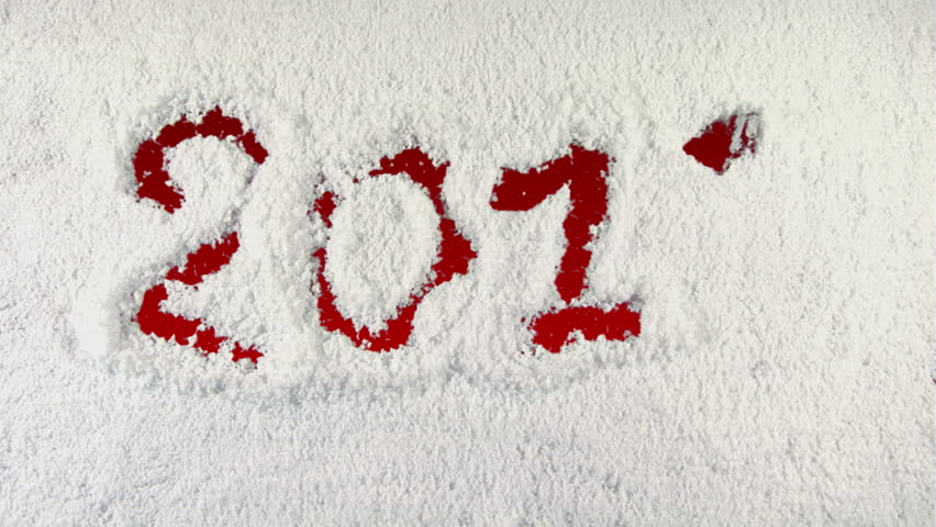 2013 drawn on snow background with matte