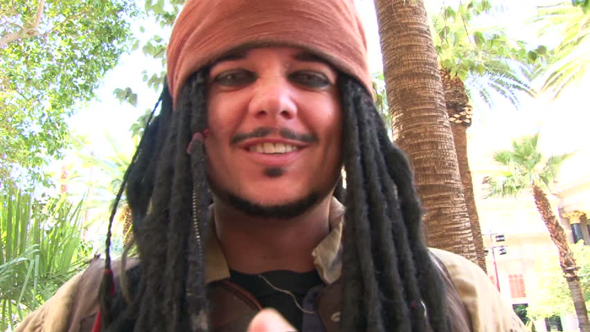 LAS VEGAS, NEVADA - CIRCA 2012 - Captain Jack Sparrow impersonator in Las Vegas