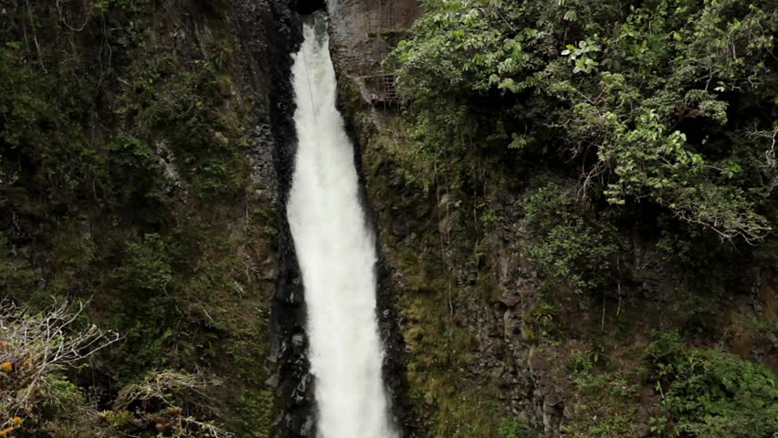 Pailon del Diablo, Devil's Cauldron in Ecuadorian rain forest shoot from a very