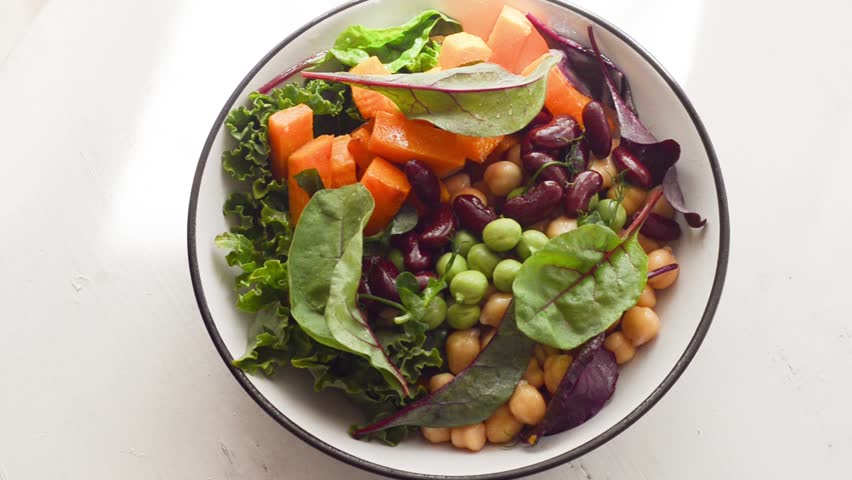 Vegeterian buddha bowl.  Balanced diet. Healthy food concept