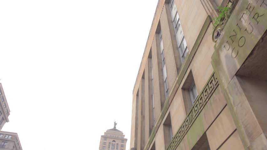 Walking through urban city of downtown Buffalo New York. Views and city scenes of Northern city of Buffalo NY.