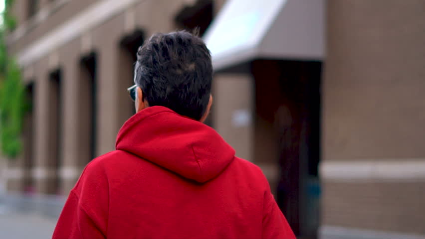 Senior Man Walking Downtown Montreal