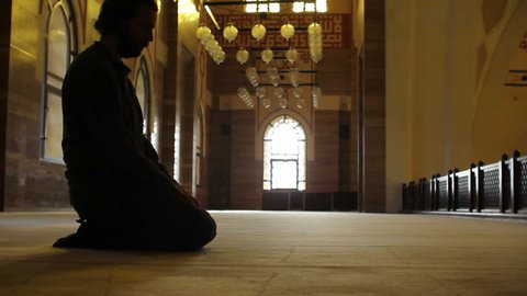 muslim man worship in mosque