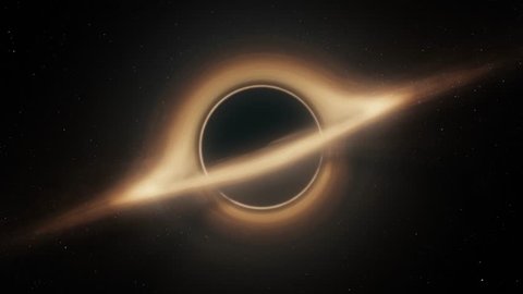 Slowly rotating black hole similar to "Gargantua" from the "Interstellar" movie. Physically correct model.