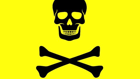 sign dangerous poisonous substances.caution danger.animated video.used green background