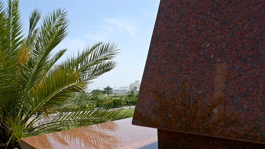View to Abu Dhabi from the Emirates Palace, one of the most expensive and luxurious hotels in the Middle East, in Abu Dhabi