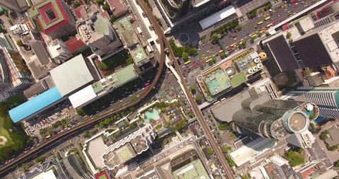 Aerial view of the business center of Bangkok : vidéo de stock