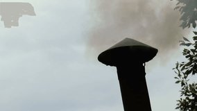The video shows Smoke from the chimney