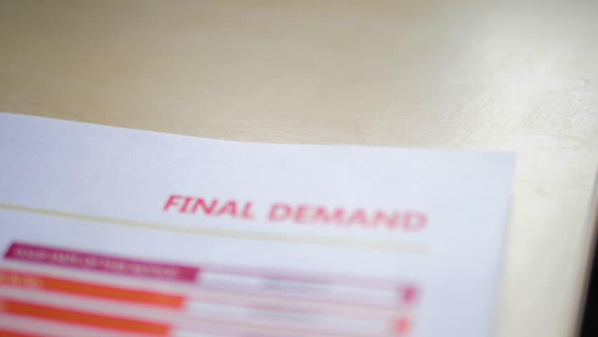 close up of letter which is the final demand for payment of parking ticket Royalty-Free Stock Footage #29456755