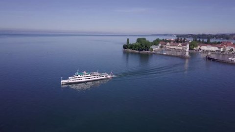 Lindau, Germany, Lake Constance Drone Flight Boat 04 CC