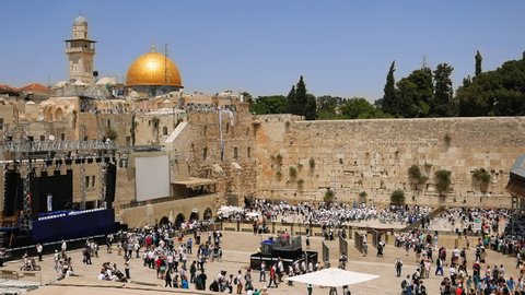 Western Wall in Jerusalem also known as Wailing Wall or Kotel in Jerusalem. The Western Wall is sacred place for all jewish an christians in the world. People come to pray and put notes to the wall.