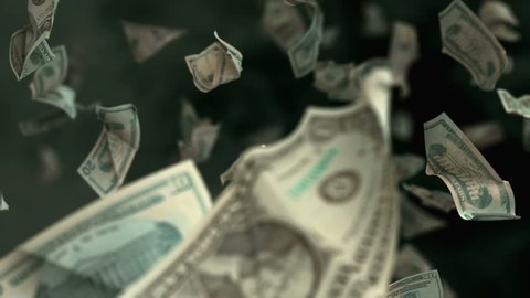 Falling Dollar banknotes in 4K Loopable. High quality falling Dollar banknotes in 4K. Video is Loopable