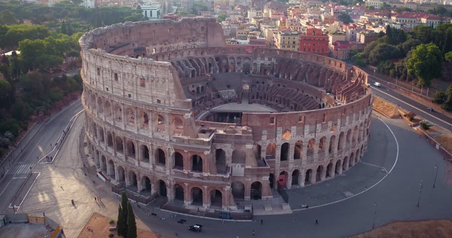 Colosseum in Rome - aerial view Royalty-Free Stock Footage #29475103