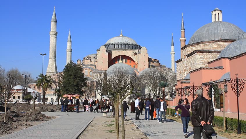 ISTANBUL - MAR 29: Hagia Sophia Museum, Sultanahmet Square on March 29, 2012 in