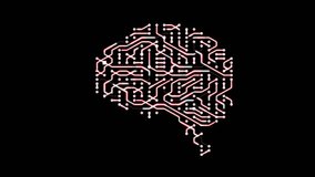 Seamless looping animation of a brain circuit board. 16-Bit. 4K UHD.  - Powered by Shutterstock - Get 15% off with code: PIKWIZARD15